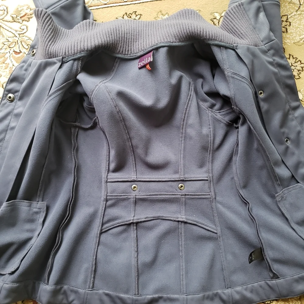 Zella asymmetrical snap moto jacket coat, FLAW: with missing snap XS purple